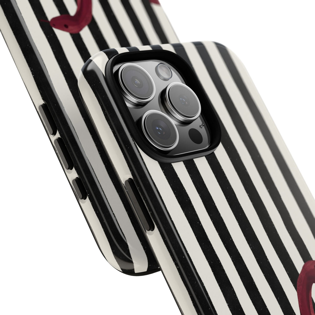 Red Snake Stripes Tough Case close-up