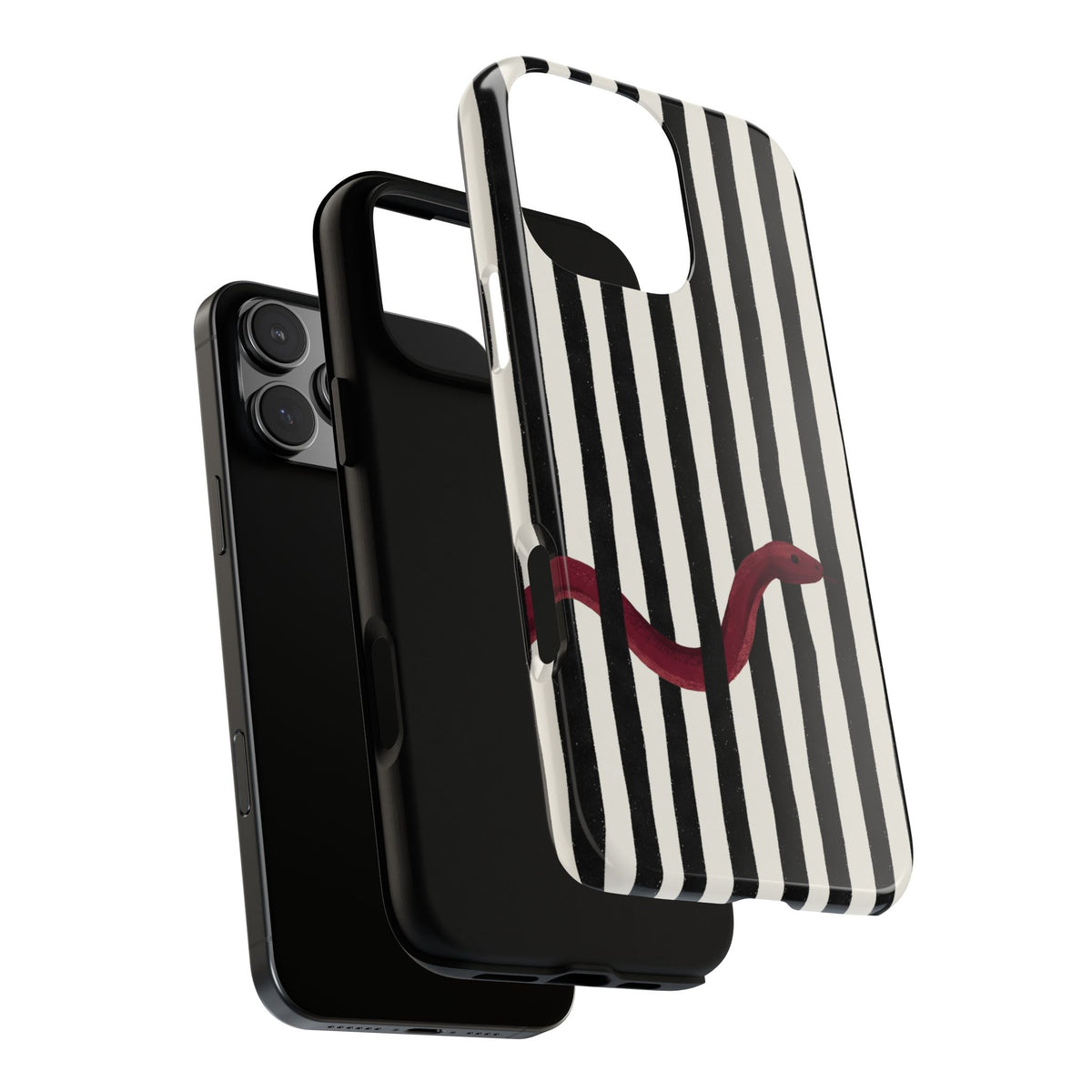 Red Snake Stripes Tough Case layers