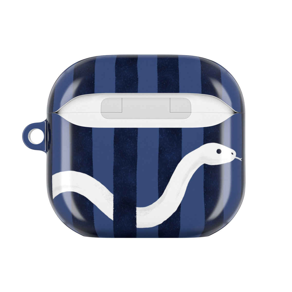 Navy Snake Stripes AirPods Case back