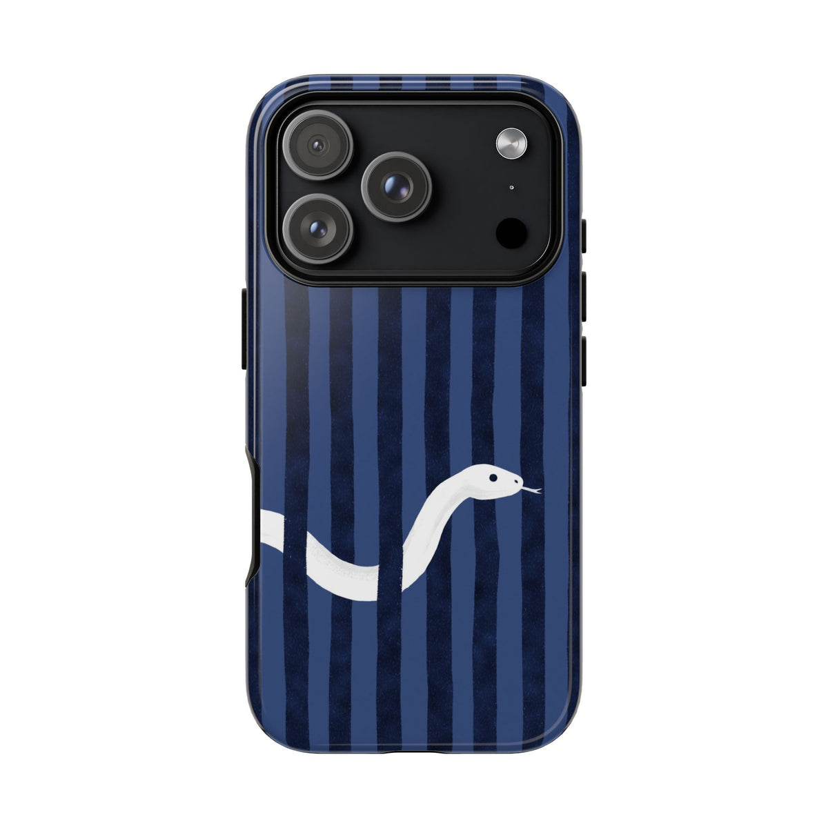 Navy Snake Stripes Tough Case on iPhone 18 Pro