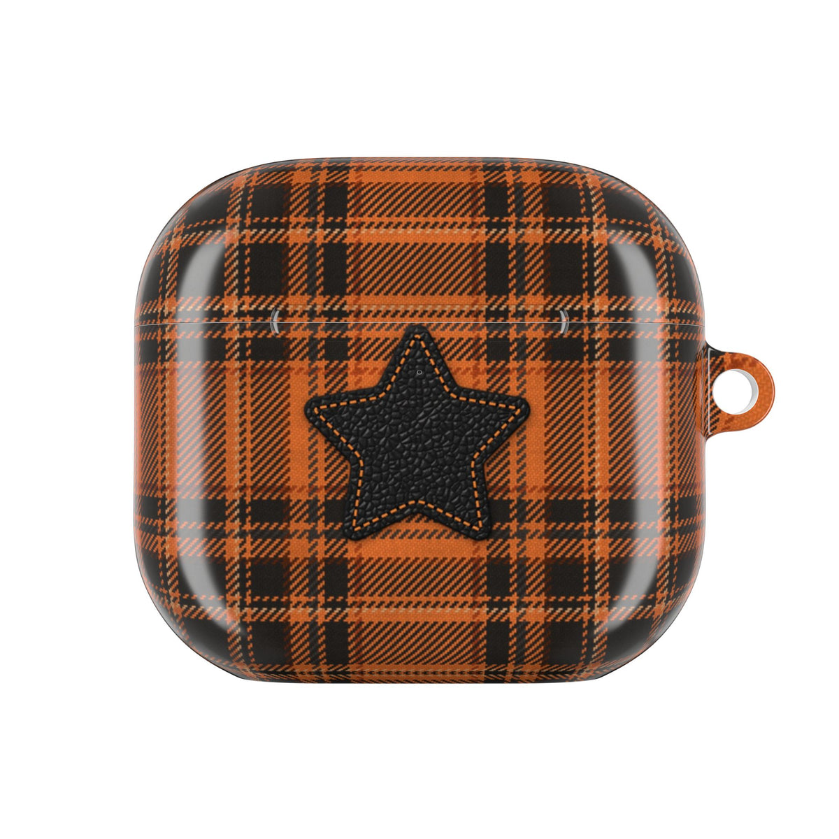 Tartan Leather Star AirPods Case front