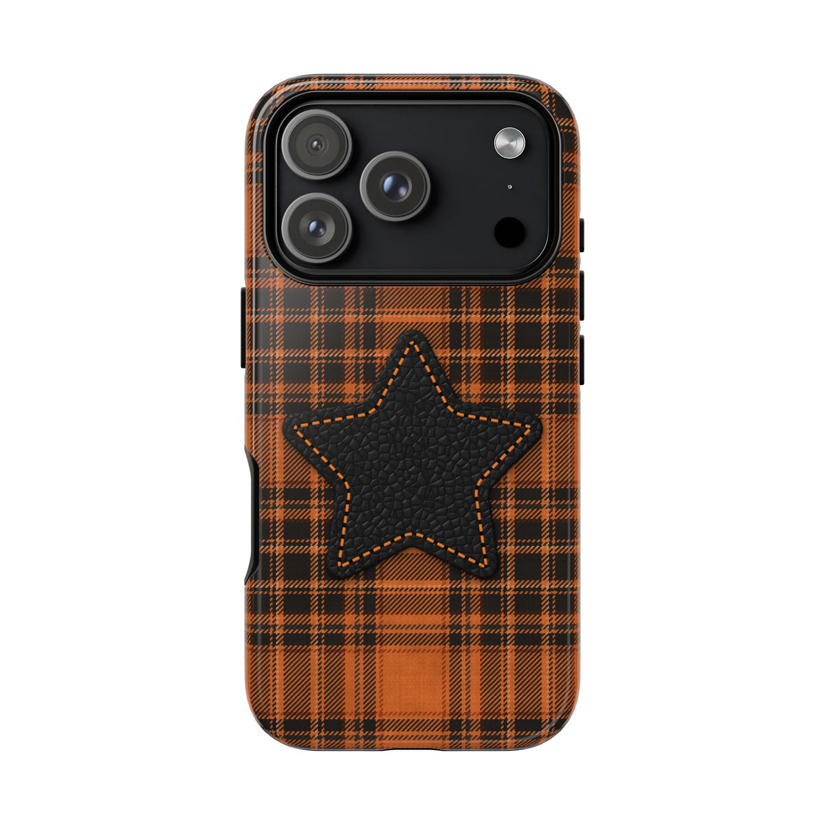 Tartan Leather Star Tough Case on iPhone 18 Pro