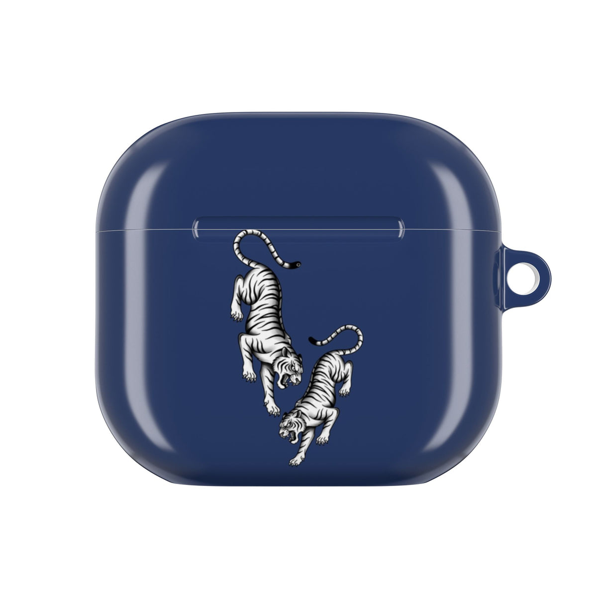 Tattoo Tigers Navy AirPods Case front