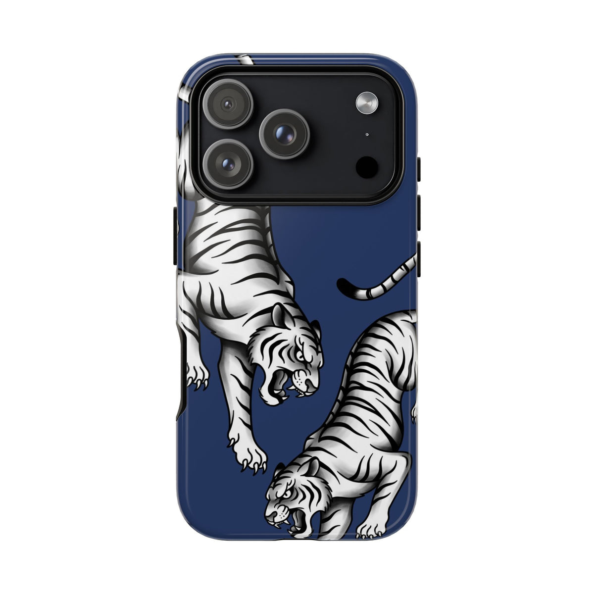 Tattoo Tigers Navy Tough Case on iPhone 18 Pro