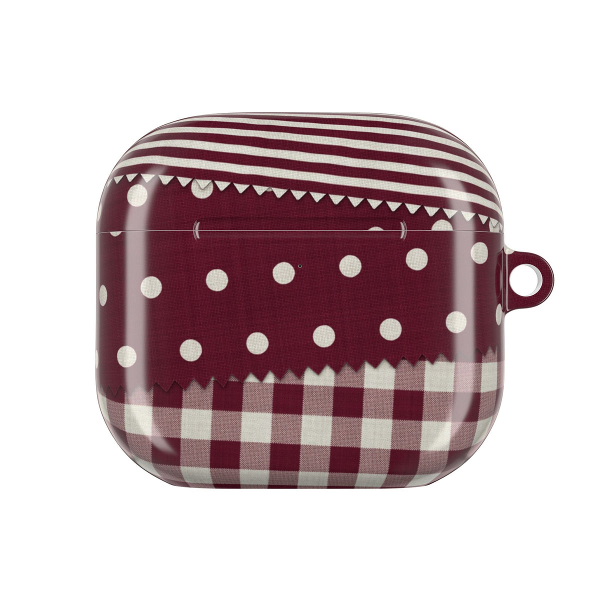 Textile Swatches Burgundy AirPods Case front