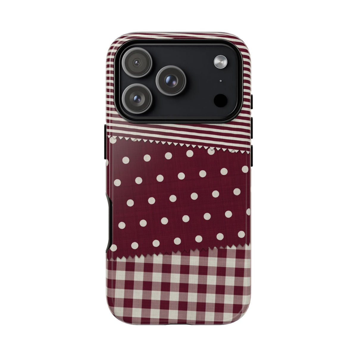Textile Swatches Burgundy Tough Case on iPhone 18 Pro
