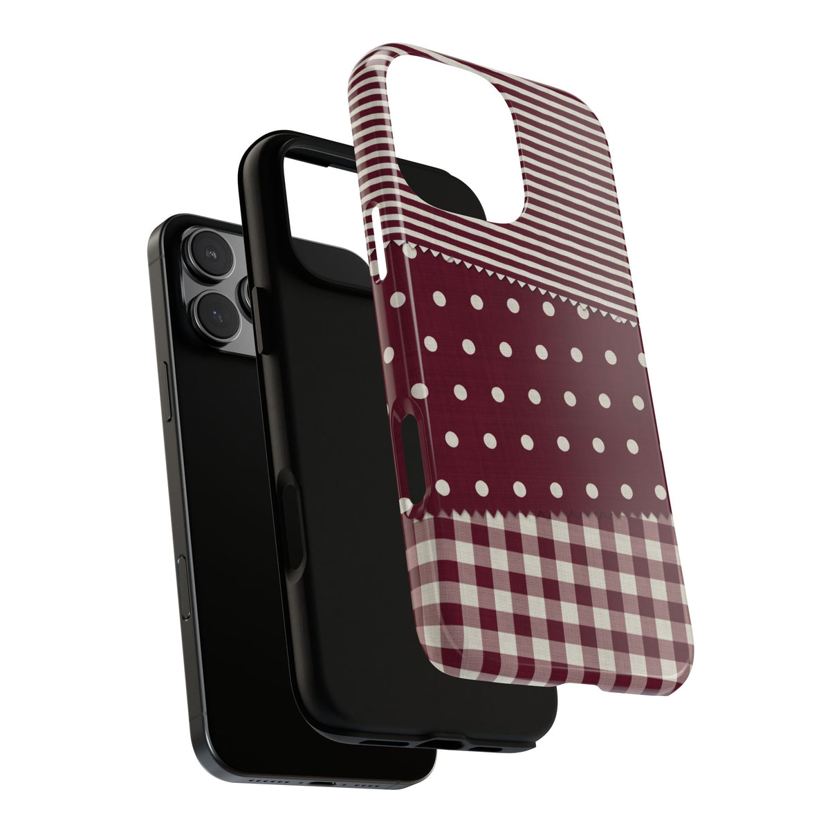 Textile Swatches Burgundy Tough Case layers