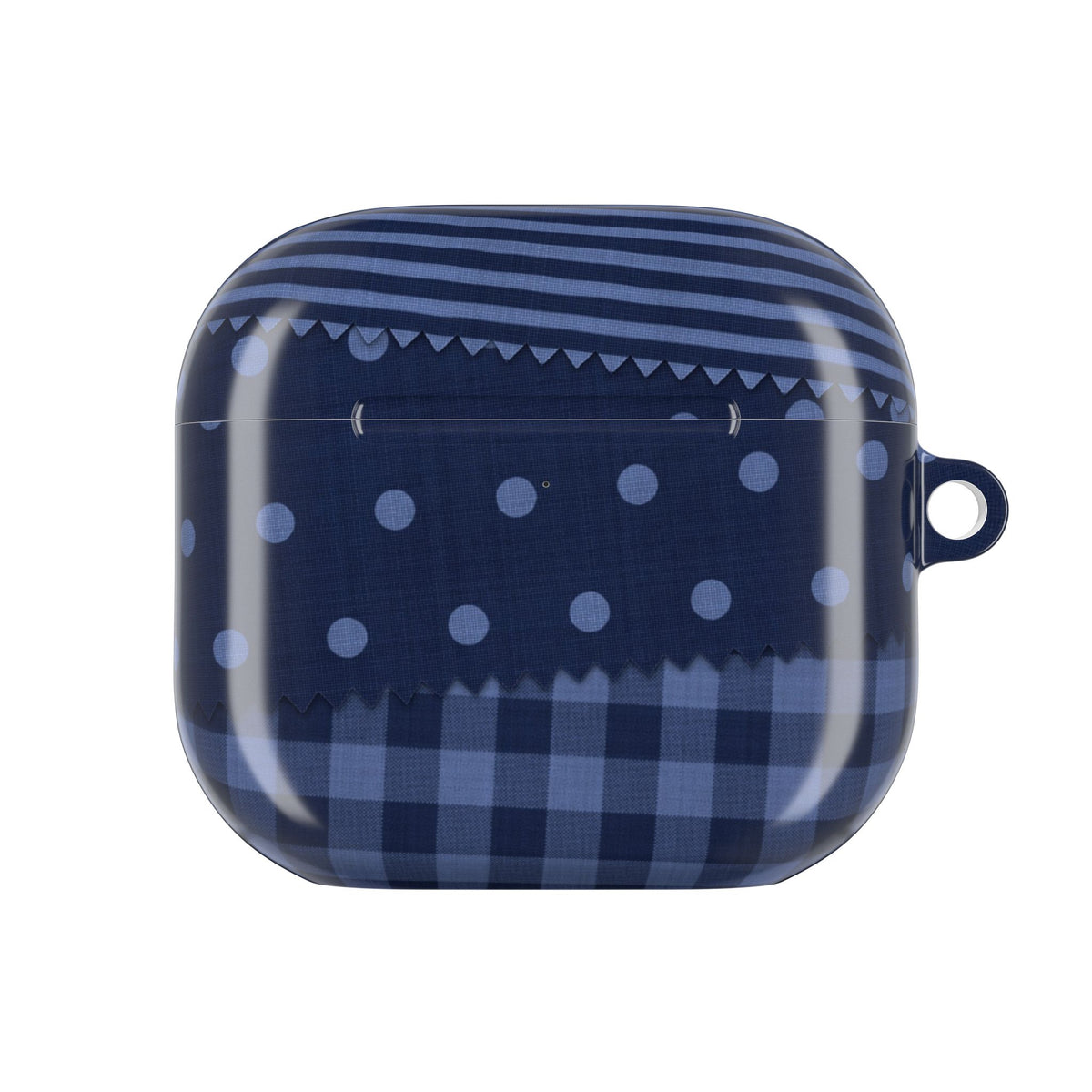 Textile Swatches Navy AirPods Case front