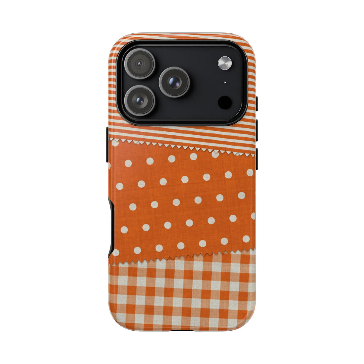 Textile Swatches Orange Tough Case on iPhone 18 Pro