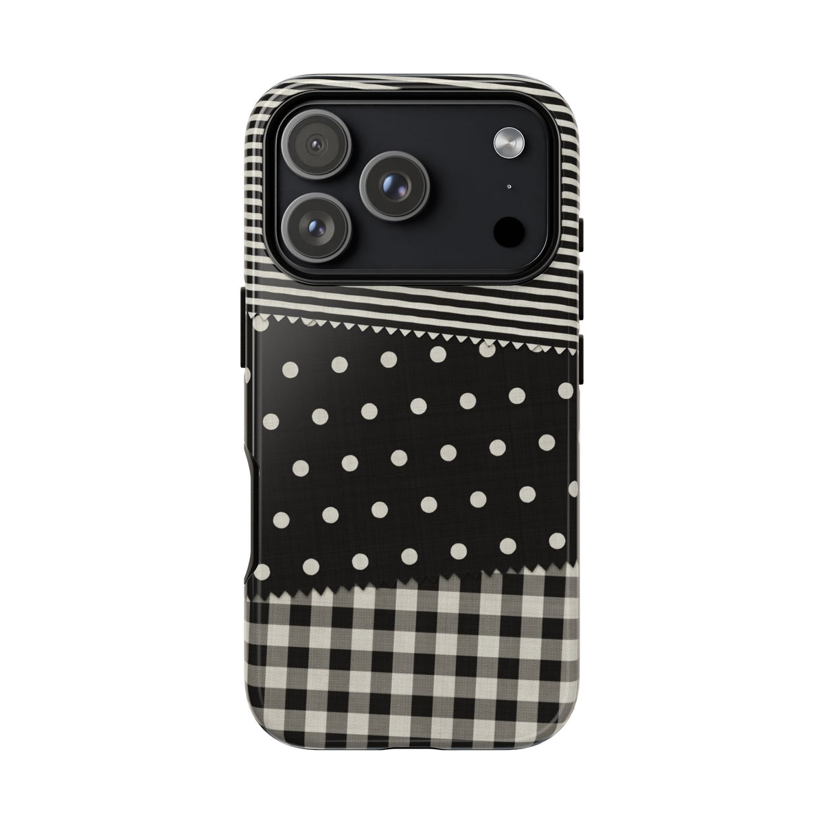Textile Swatches Black Tough Case on iPhone 18 Pro