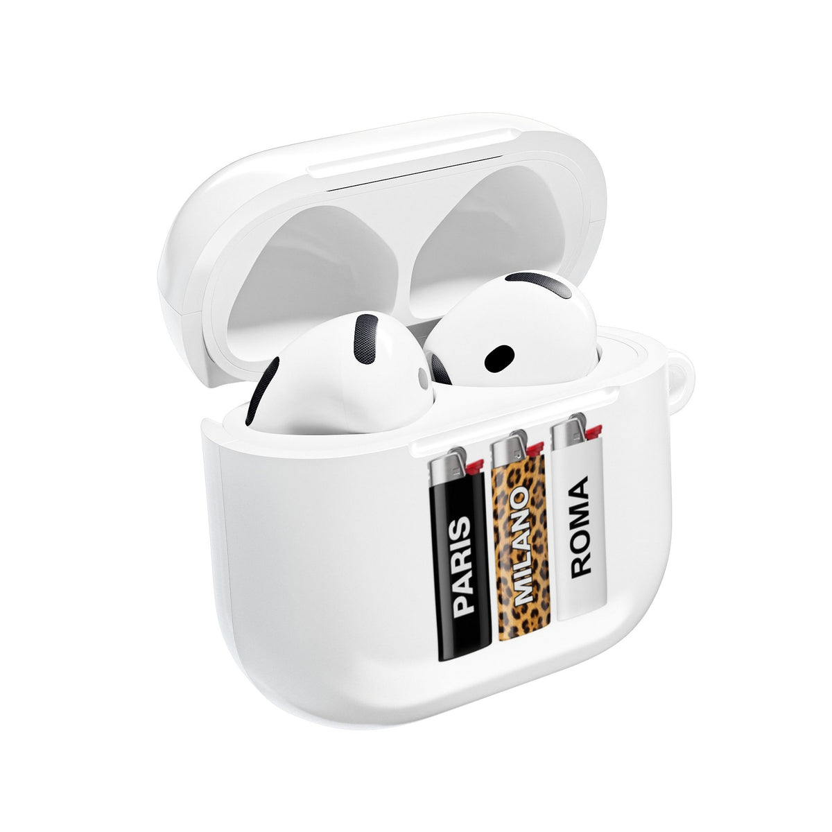 Three Lighters AirPods Case open