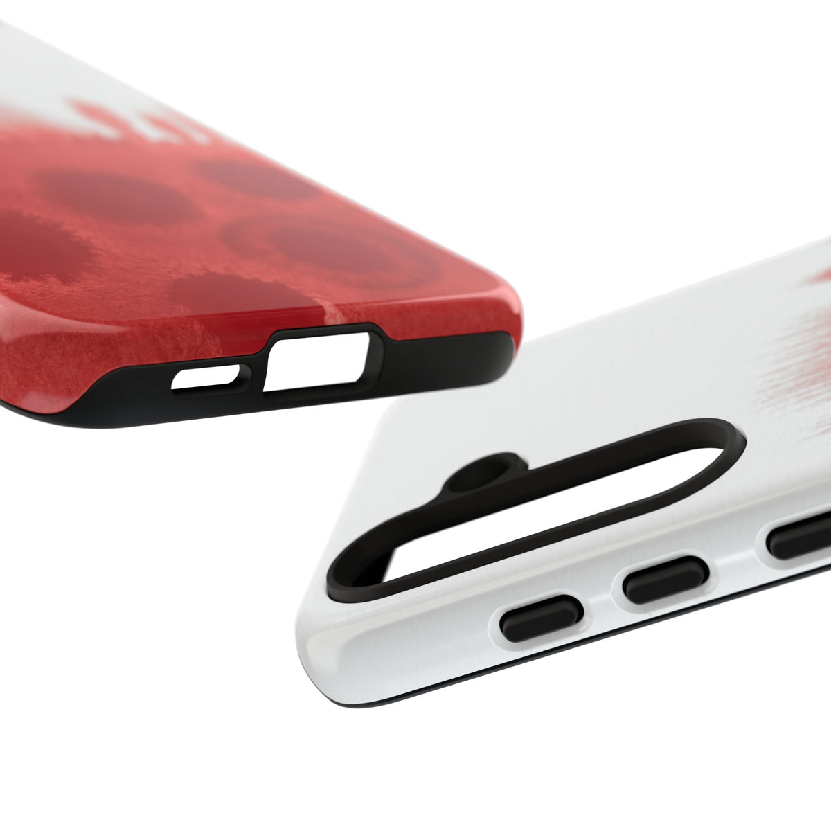 Watercolour Bleed Red Tough Case, edge and port detail