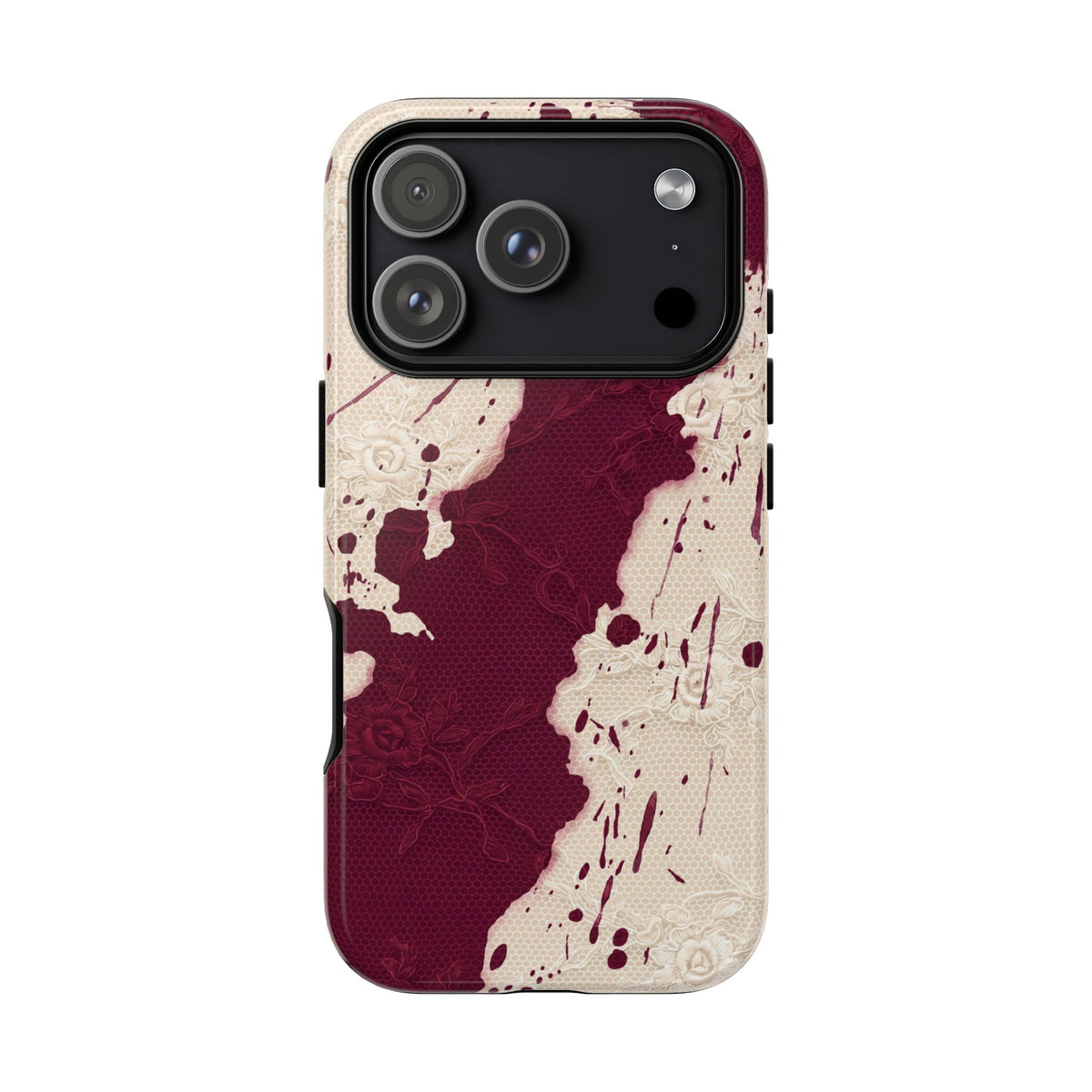 Wine Stained Lace Tough Case on iPhone 18 Pro